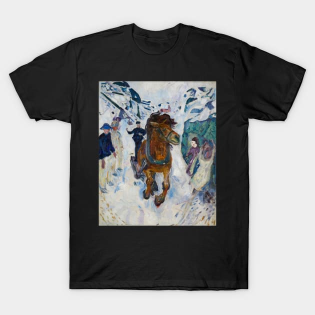Edvard Munch painting horse T-Shirt by KOTFILMS
